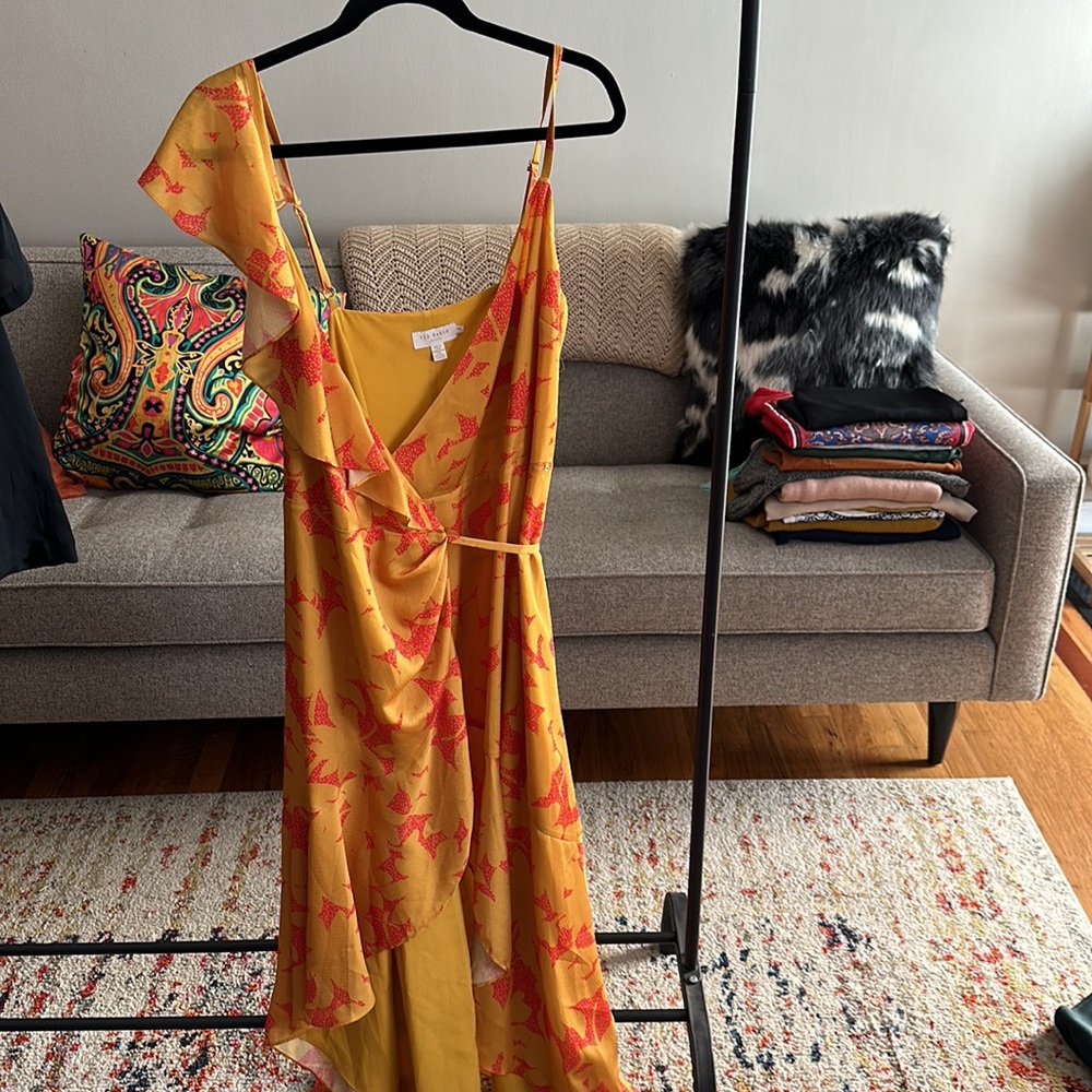 Ted Baker silk midi dress / great for wedding guests!